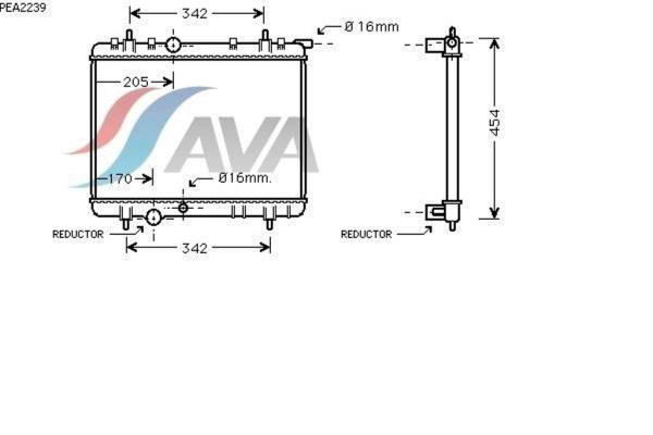 AVA COOLING SYSTEMS PEA2239 радиатор охлаждения двигателя
